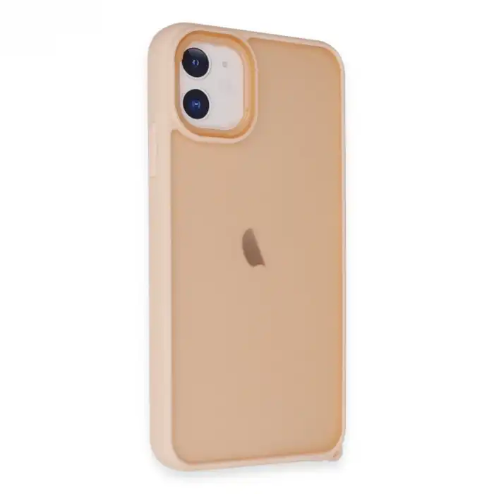 Apple İphone 12 Kılıf Elegant Kapak - Pudra