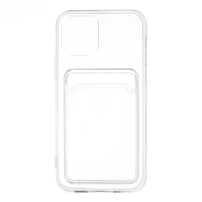 Apple İphone 12 Kılıf Kart Şeffaf Silikon - Şeffaf