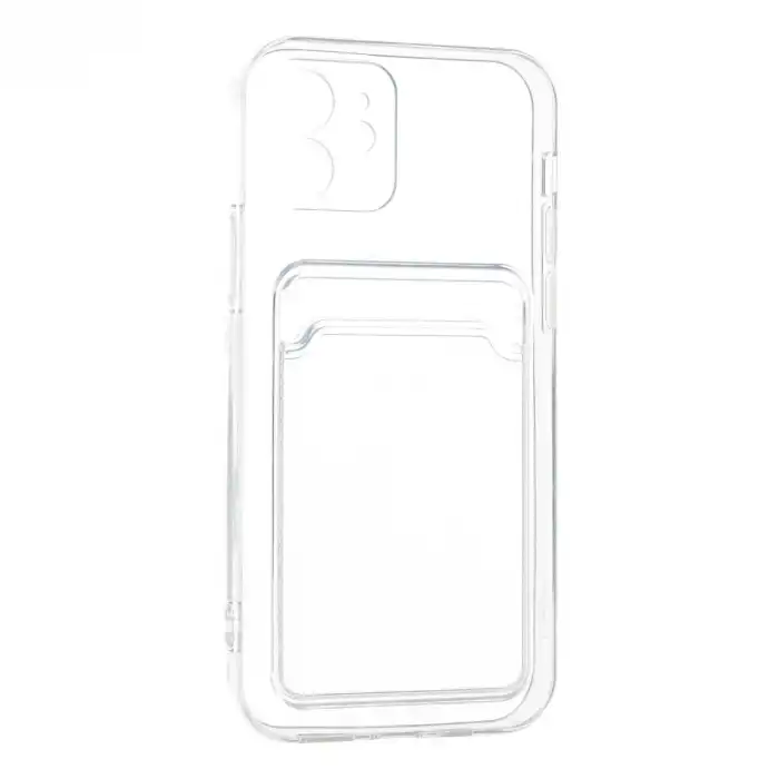 Apple İphone 12 Kılıf Kart Şeffaf Silikon - Şeffaf