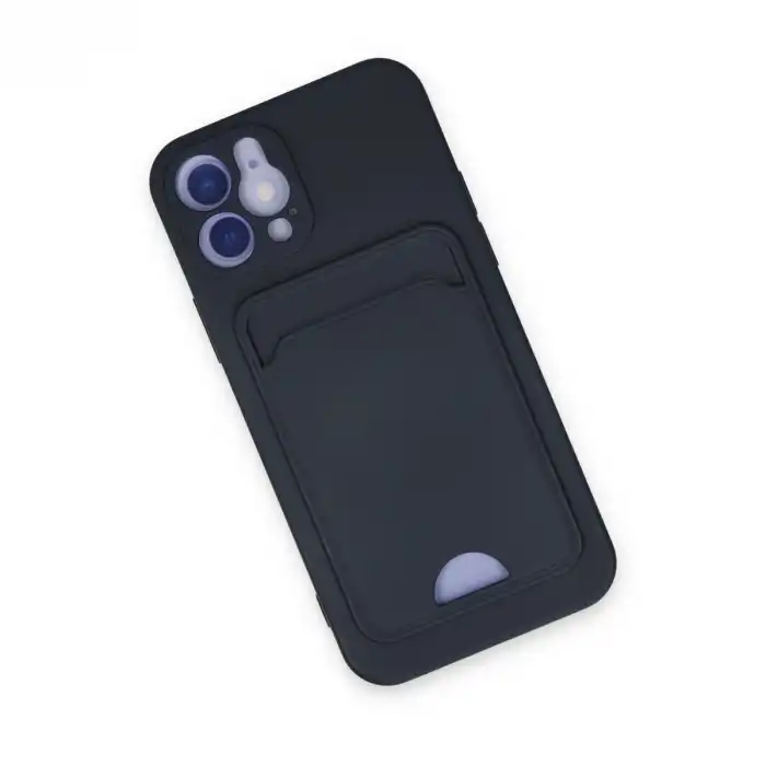 Apple İphone 12 Kılıf Kelvin Kartvizitli Silikon - Lacivert