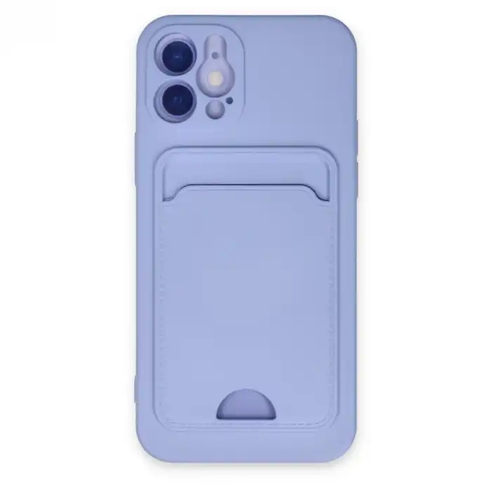 Apple İphone 12 Kılıf Kelvin Kartvizitli Silikon - Lila