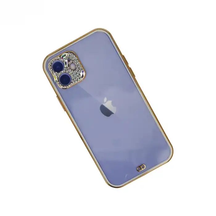 Apple İphone 12 Kılıf Liva Taşlı Silikon - Beyaz