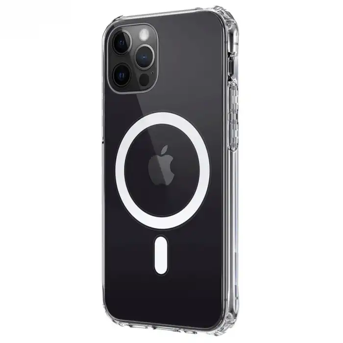 Apple İphone 12 Kılıf Magneticsafe Şeffaf Silikon - Şeffaf