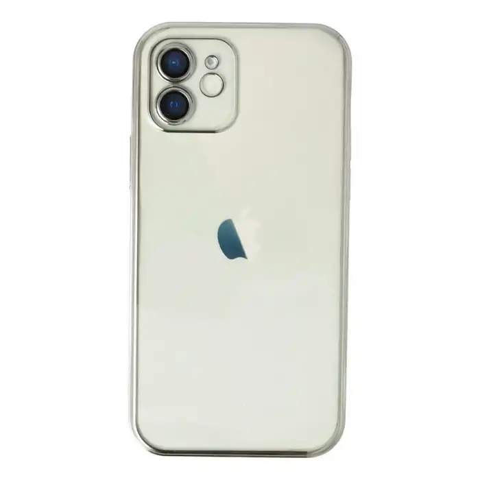 Apple İphone 12 Kılıf Razer Lensli Silikon - Gümüş