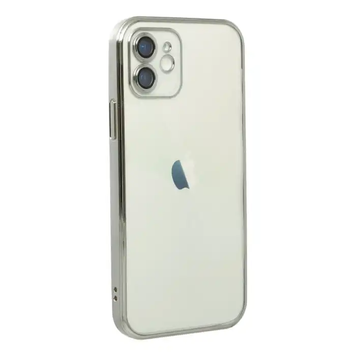 Apple İphone 12 Kılıf Razer Lensli Silikon - Gümüş