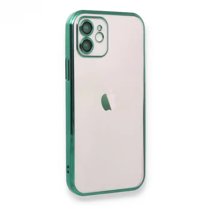 Apple İphone 12 Kılıf Razer Lensli Silikon - Yeşil