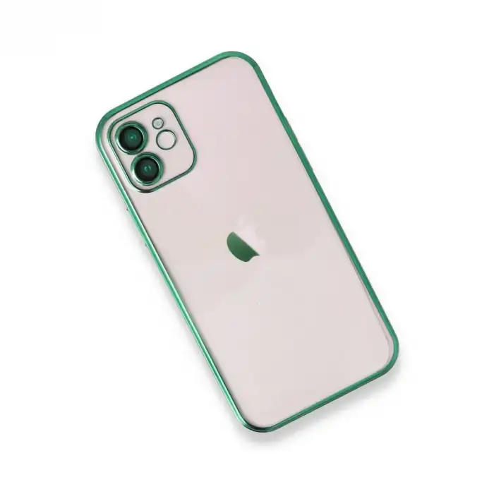 Apple İphone 12 Kılıf Razer Lensli Silikon - Yeşil