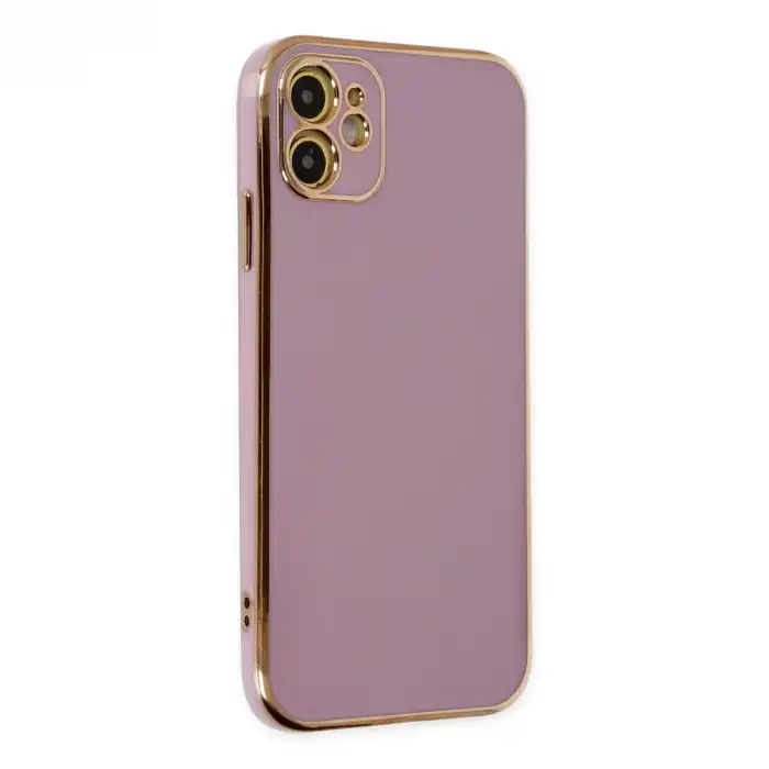 Apple İphone 12 Kılıf Volet Silikon - Mor