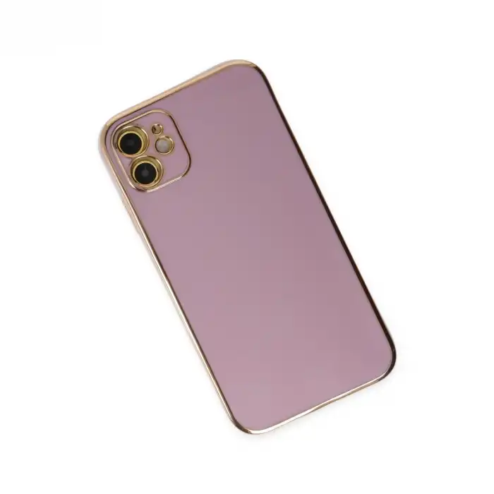 Apple İphone 12 Kılıf Volet Silikon - Mor