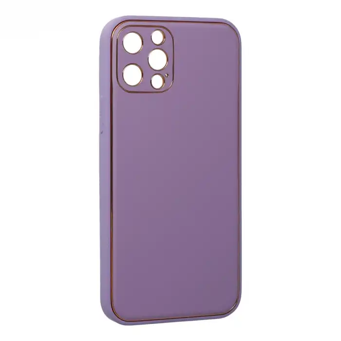 Apple İphone 12 Pro Kılıf Coco Deri Silikon Kapak - Lila