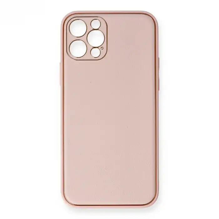 Apple İphone 12 Pro Kılıf Coco Deri Silikon Kapak - Pembe