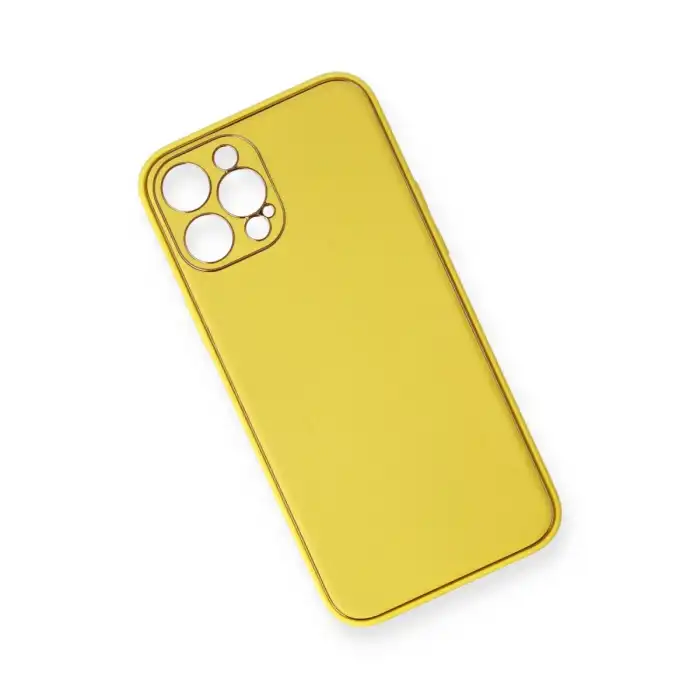 Apple İphone 12 Pro Kılıf Coco Deri Silikon Kapak - Sarı