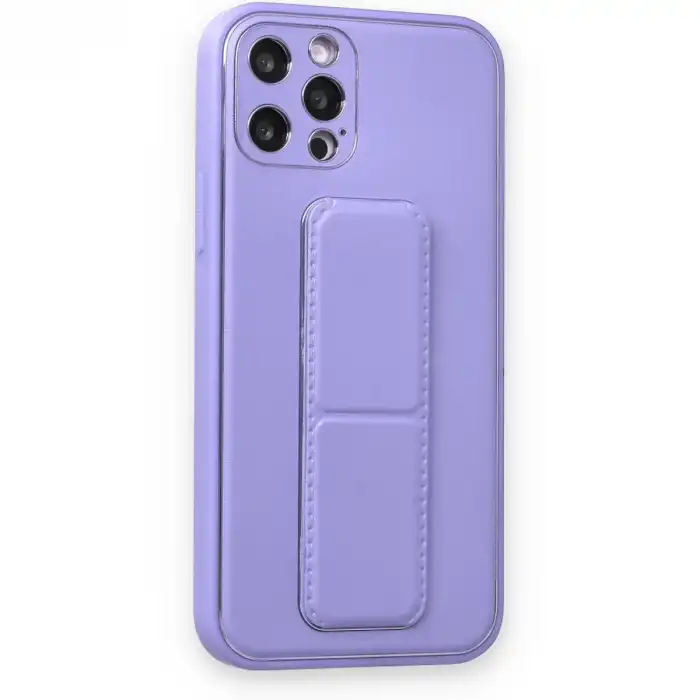 Apple İphone 12 Pro Kılıf Coco Deri Standlı Kapak - Koyu Lila