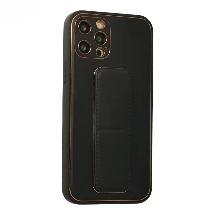 Apple İphone 12 Pro Kılıf Coco Deri Standlı Kapak - Siyah