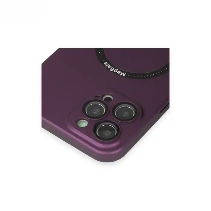 Apple İphone 12 Pro Kılıf Jack Magneticsafe Lens Silikon - Mürdüm