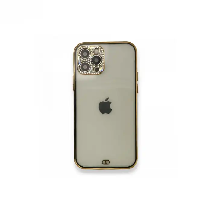 Apple İphone 12 Pro Kılıf Liva Taşlı Silikon - Siyah