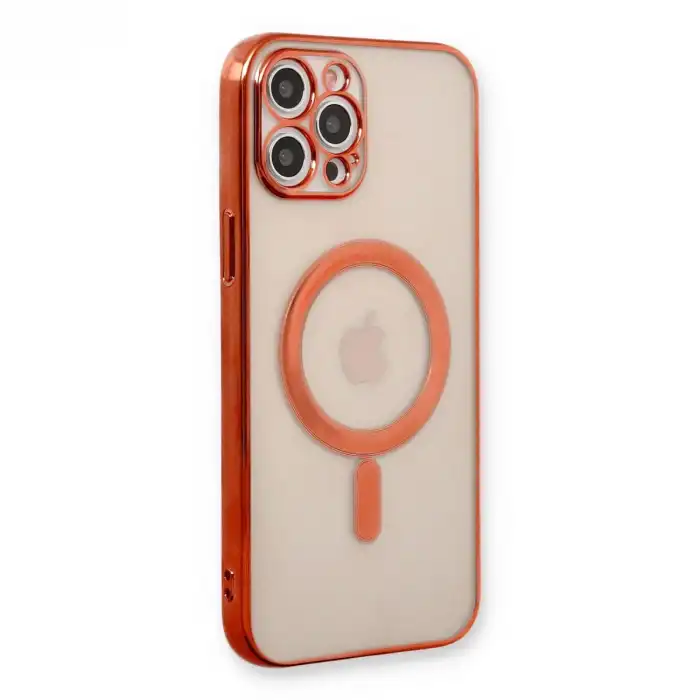 Apple İphone 12 Pro Kılıf Magneticsafe Lazer Silikon - Kırmızı