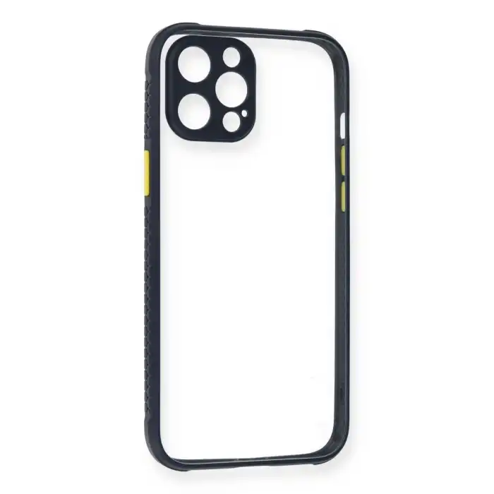 Apple İphone 12 Pro Kılıf Miami Şeffaf Silikon - Lacivert