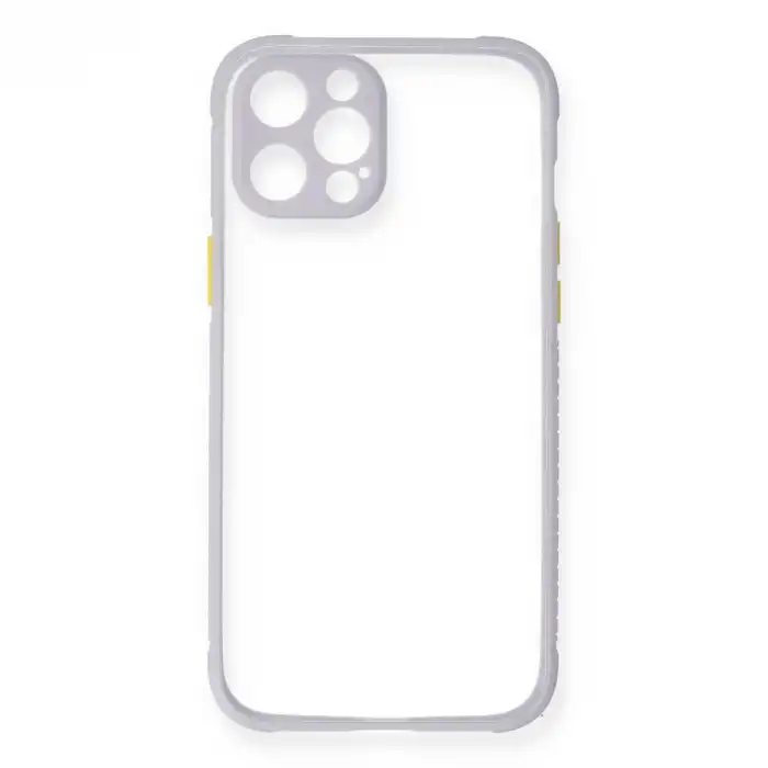 Apple İphone 12 Pro Kılıf Miami Şeffaf Silikon - Lila