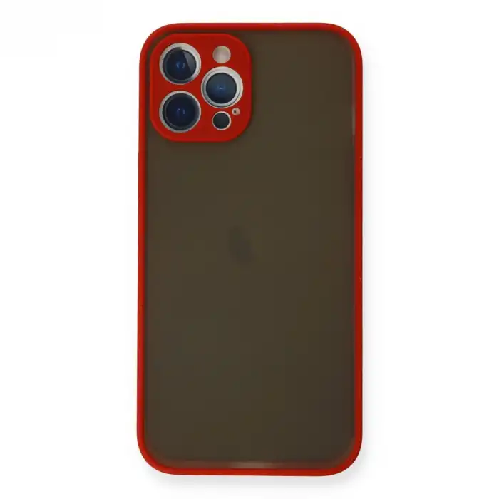 Apple İphone 12 Pro Kılıf Montreal Silikon Kapak - Kırmızı