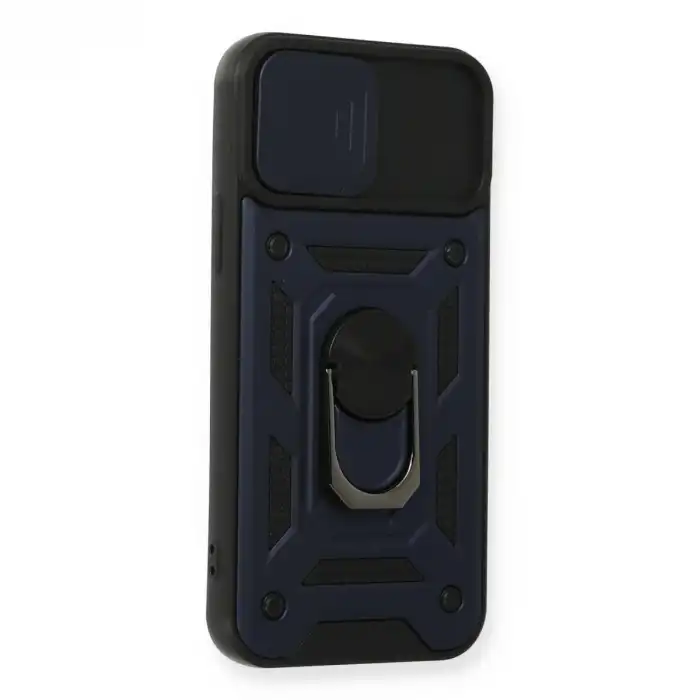 Apple İphone 12 Pro Kılıf Pars Lens Yüzüklü Silikon - Lacivert