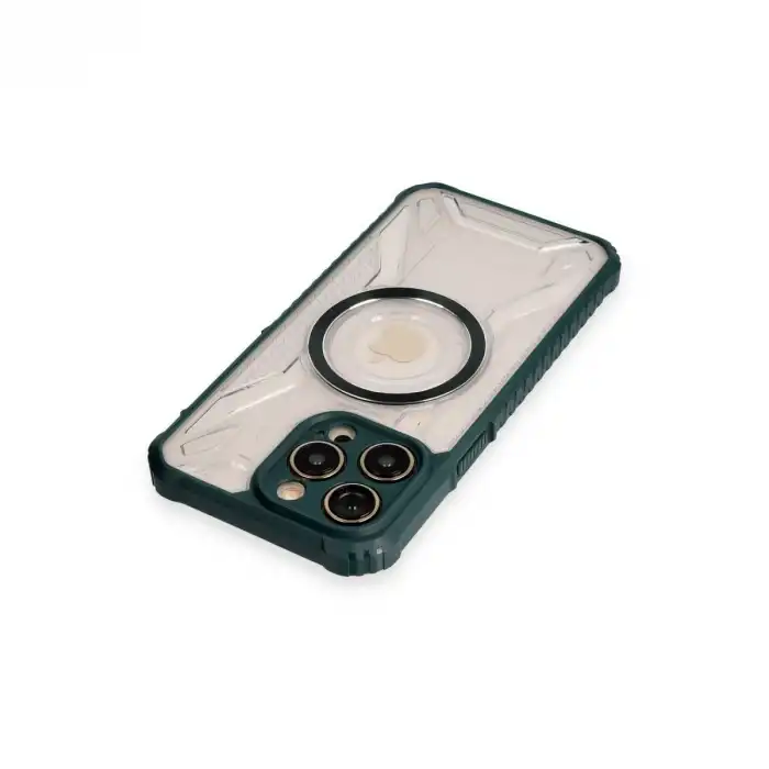 Apple İphone 12 Pro Kılıf Prag Magneticsafe Kapak - Koyu Yeşil