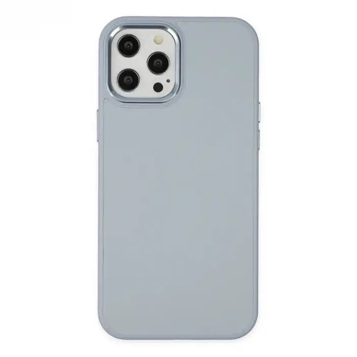Apple İphone 12 Pro Max Kılıf Asya Deri Silikon - Sierra Blue