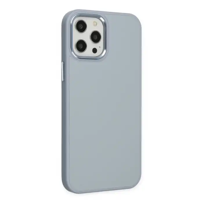 Apple İphone 12 Pro Max Kılıf Asya Deri Silikon - Sierra Blue