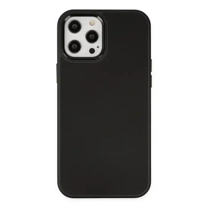 Apple İphone 12 Pro Max Kılıf Asya Deri Silikon - Siyah