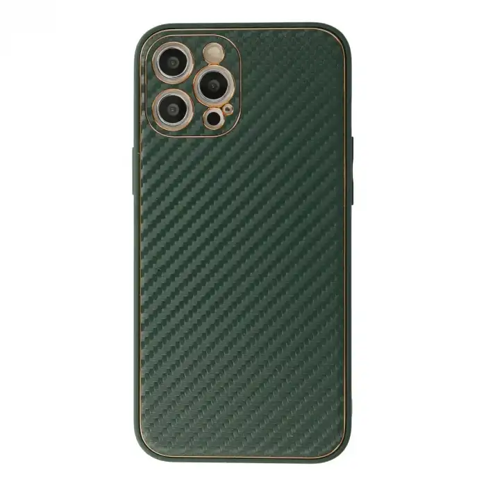Apple İphone 12 Pro Max Kılıf Coco Karbon Silikon - Yeşil