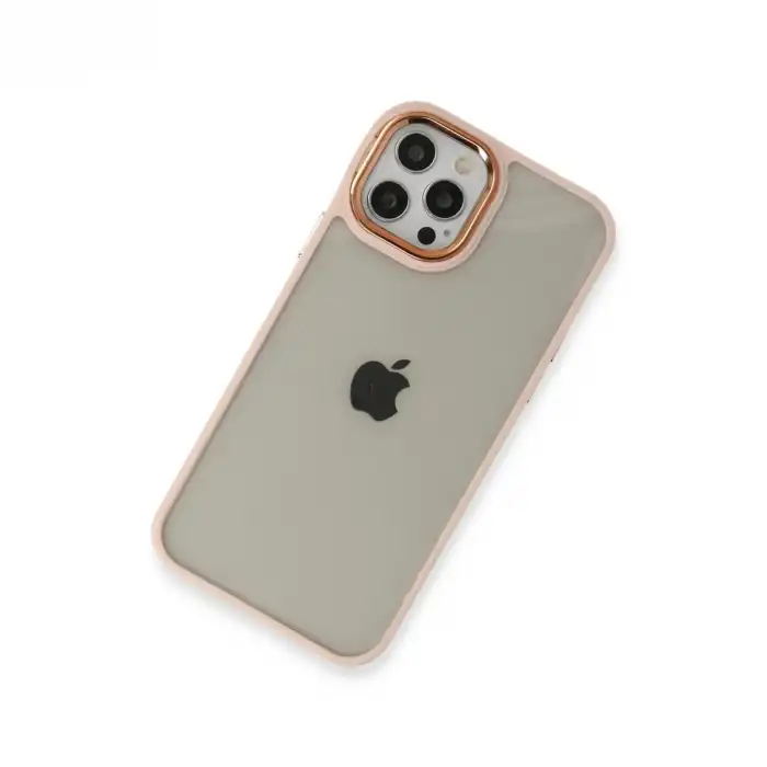 Apple İphone 12 Pro Max Kılıf Dora Kapak - Pudra