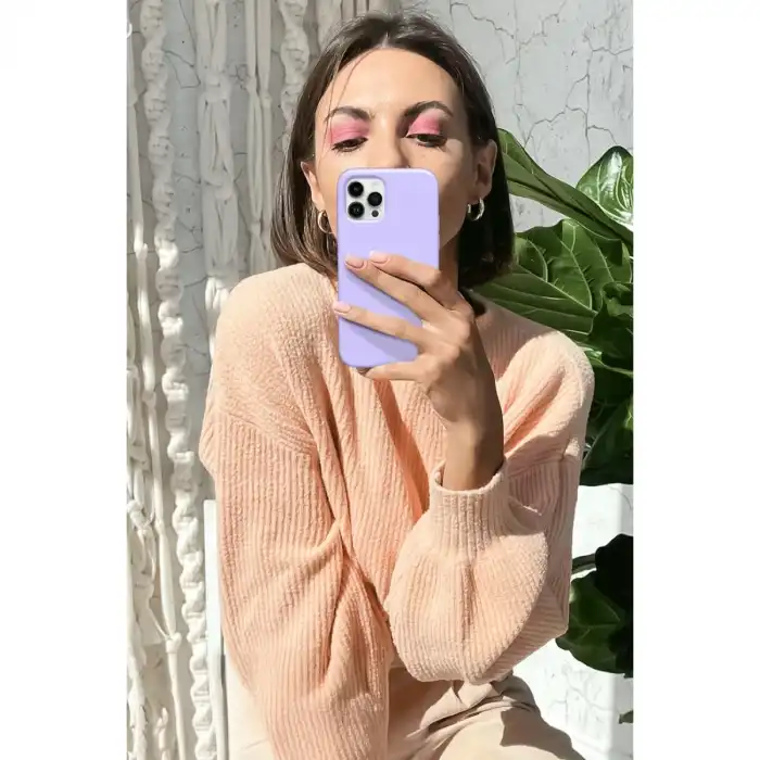 Apple İphone 12 Pro Max Kılıf First Silikon - Lila