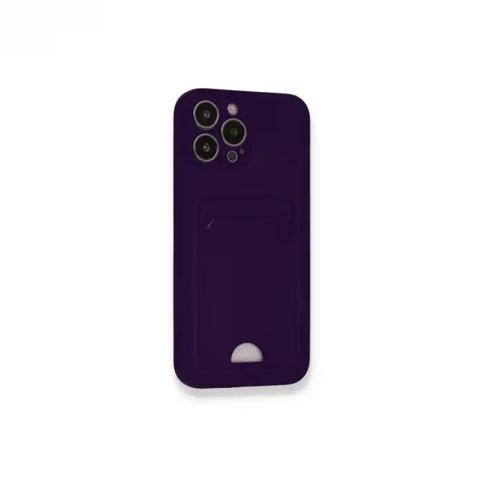 Apple İphone 12 Pro Max Kılıf Kelvin Kartvizitli Silikon - Derin Mor