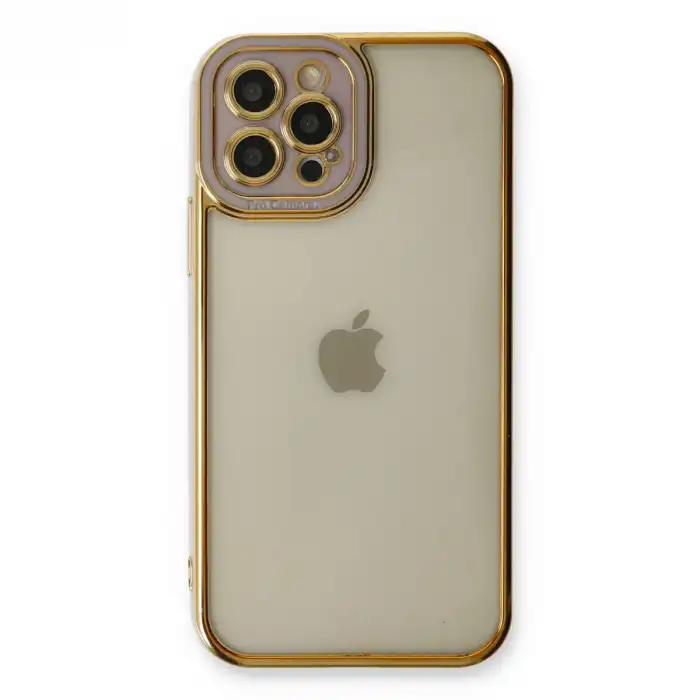 Apple İphone 12 Pro Max Kılıf Liva Lens Silikon - Lila