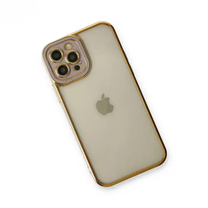 Apple İphone 12 Pro Max Kılıf Liva Lens Silikon - Lila