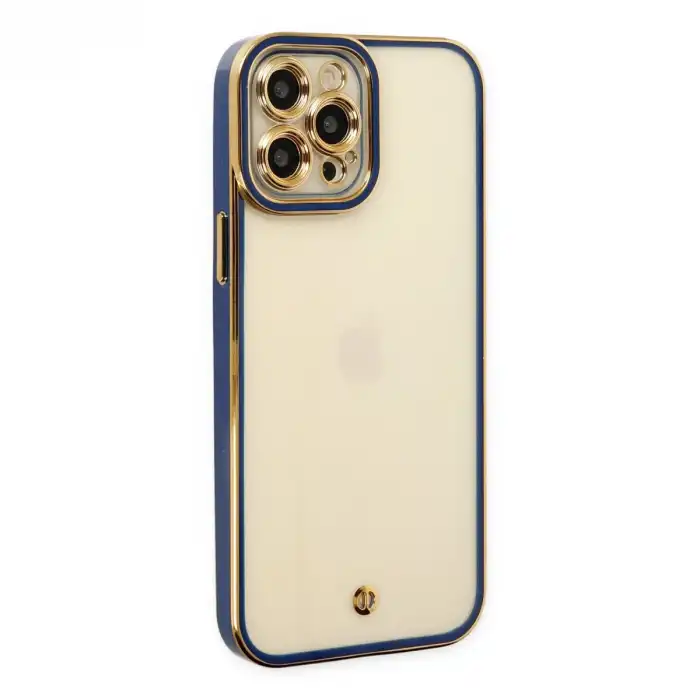 Apple İphone 12 Pro Max Kılıf Liva Lens Silikon - Mavi