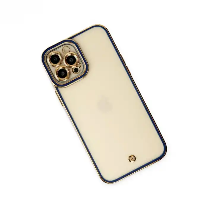 Apple İphone 12 Pro Max Kılıf Liva Lens Silikon - Mavi