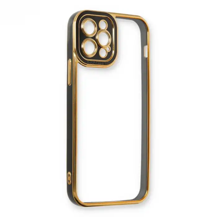 Apple İphone 12 Pro Max Kılıf Liva Lens Silikon - Siyah