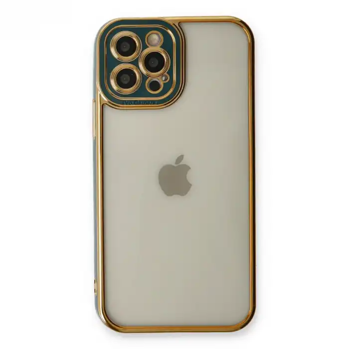 Apple İphone 12 Pro Max Kılıf Liva Lens Silikon - Yeşil