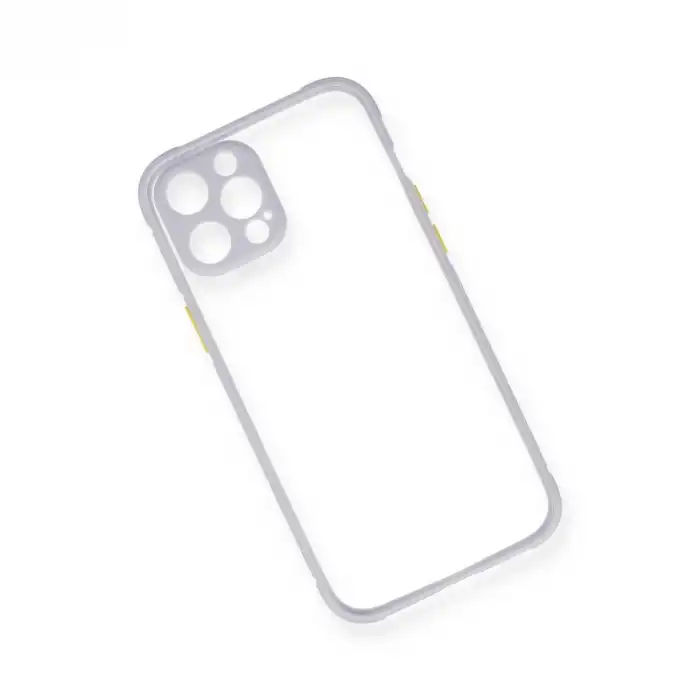 Apple İphone 12 Pro Max Kılıf Miami Şeffaf Silikon - Lila