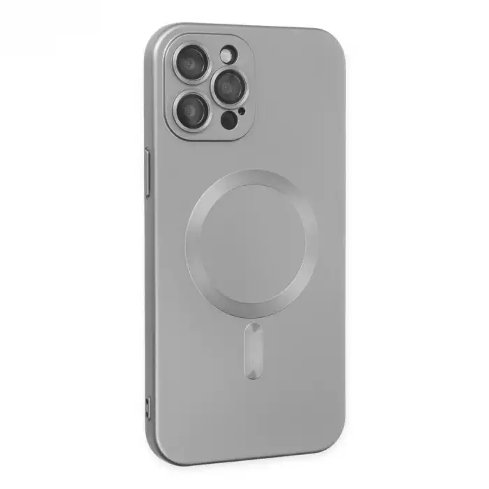 Apple İphone 12 Pro Max Kılıf Moshi Lens Magneticsafe Silikon - Gümüş