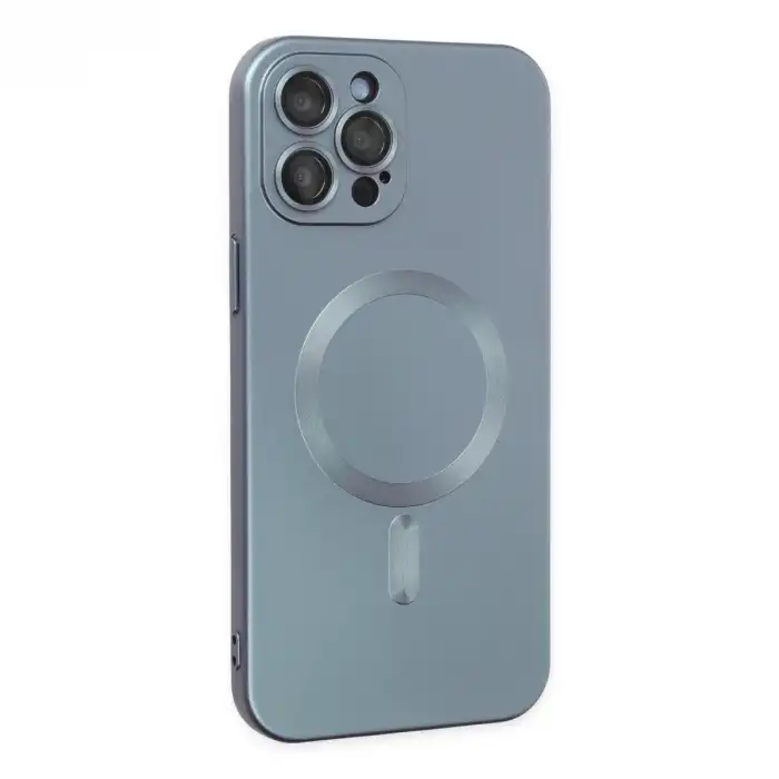 Apple İphone 12 Pro Max Kılıf Moshi Lens Magneticsafe Silikon - Sierra Blue