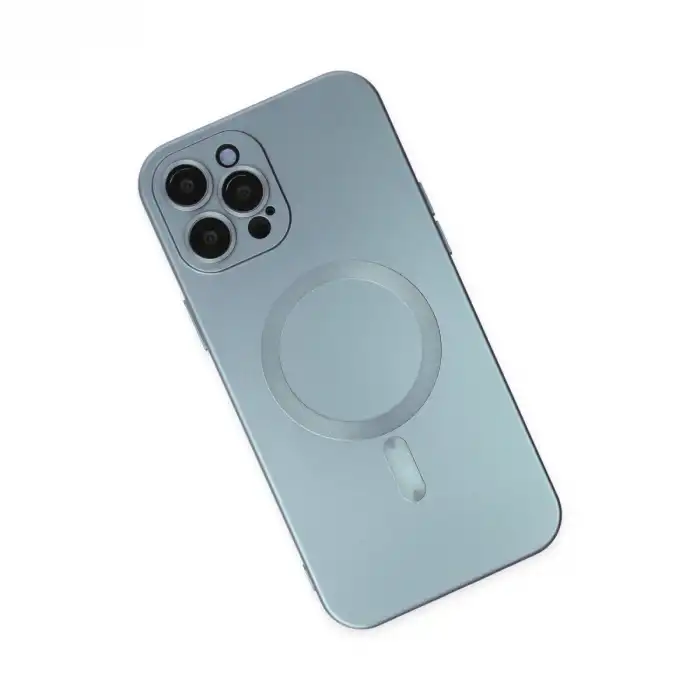 Apple İphone 12 Pro Max Kılıf Moshi Lens Magneticsafe Silikon - Sierra Blue