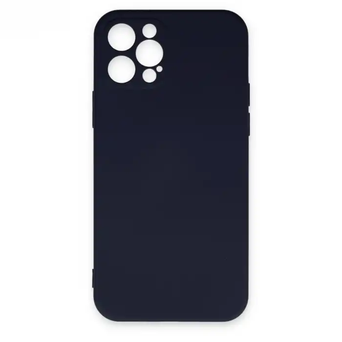 Apple İphone 12 Pro Max Kılıf Nano İçi Kadife Silikon - Lacivert