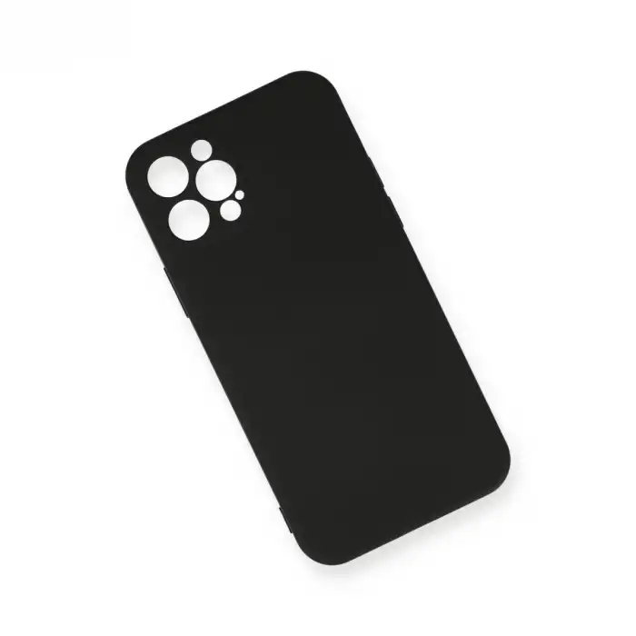 Apple İphone 12 Pro Max Kılıf Nano İçi Kadife Silikon - Siyah