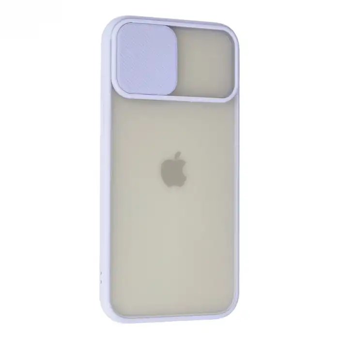 Apple İphone 12 Pro Max Kılıf Palm Buzlu Kamera Sürgülü Silikon - Lila