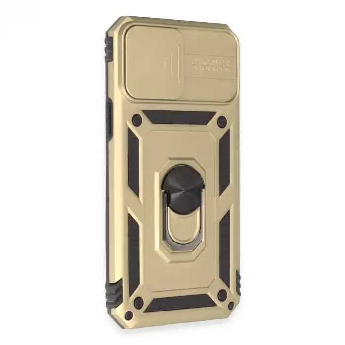 Apple İphone 12 Pro Max Kılıf Pars Lens Yüzüklü Silikon - Gold