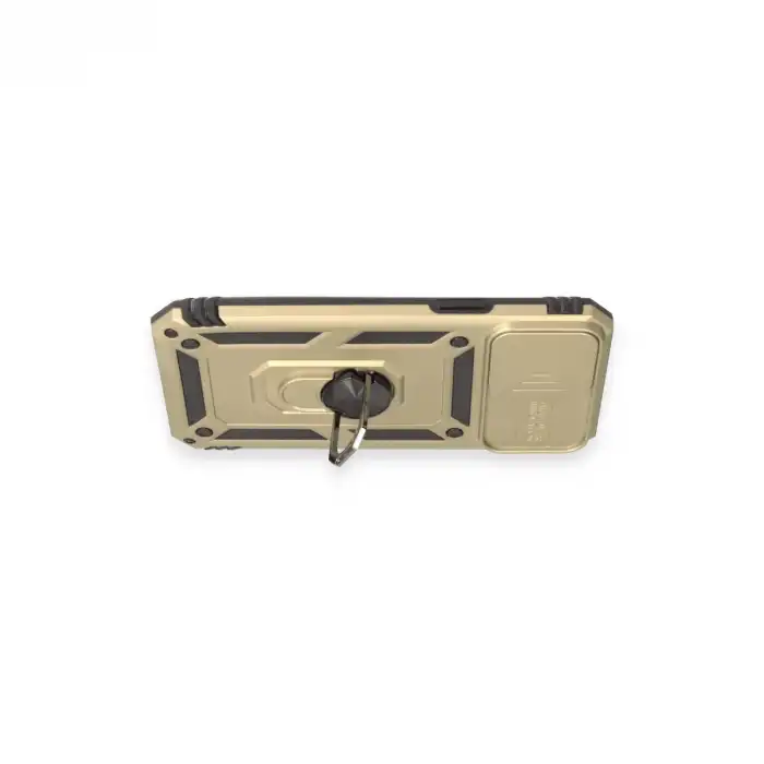 Apple İphone 12 Pro Max Kılıf Pars Lens Yüzüklü Silikon - Gold