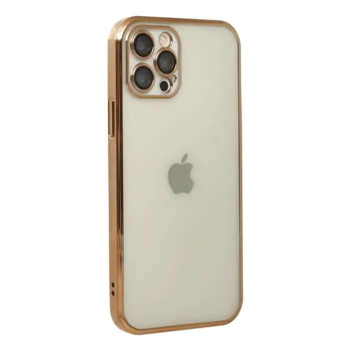 Apple İphone 12 Pro Max Kılıf Razer Lensli Silikon - Gold