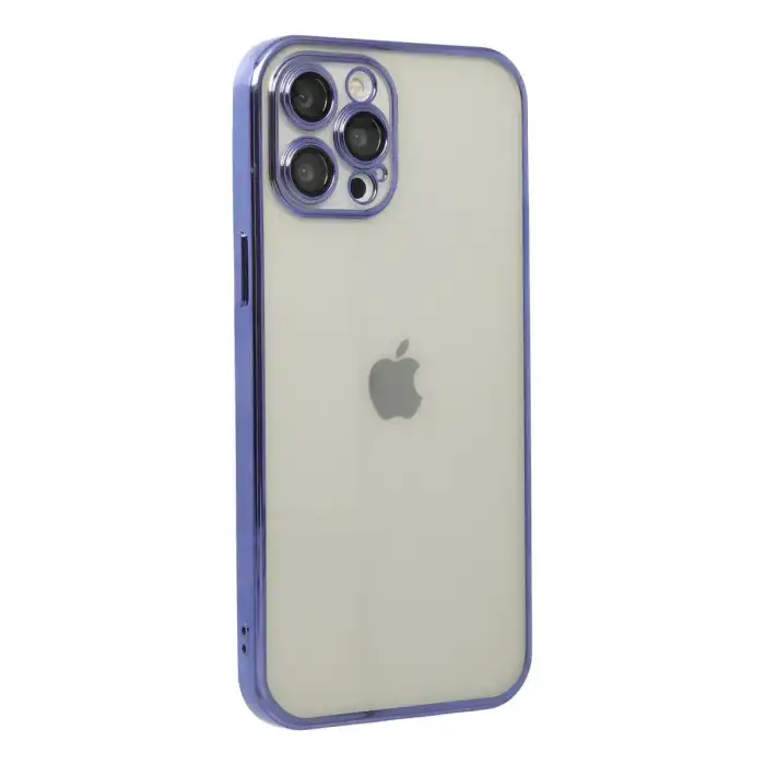 Apple İphone 12 Pro Max Kılıf Razer Lensli Silikon - Mor